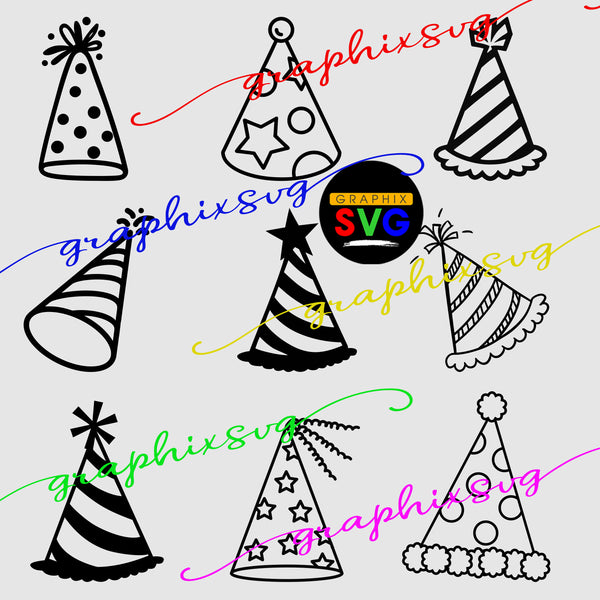 Party Icons and Symbols SVG, Party Icons & Symbols EPS, Birthday icons - all layered vector file