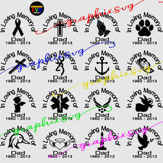 In Loving Memory SVG, EPS, PNG DESIGN(all layered by color)