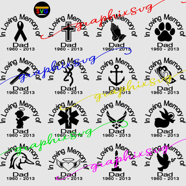 In Loving Memory SVG, EPS, PNG DESIGN(all layered by color)