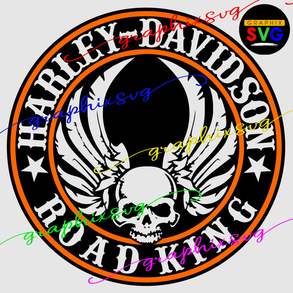 Road King, Motorcycle Biker SVG, EPS, PNG, Harley Davidson [all layered by color file]