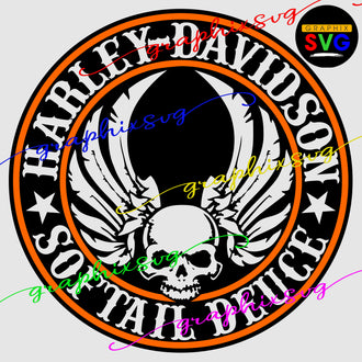 Softail Deuce Harley Davidson, Motorcycle Biker SVG, EPS, PNG, Skull [all layered by color file]