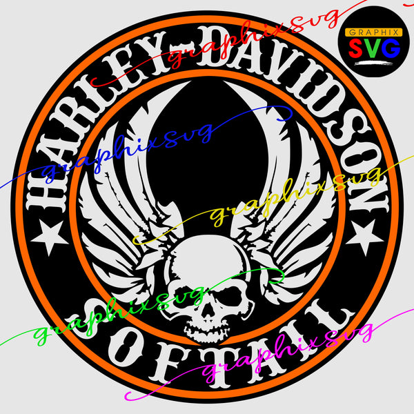 Softail, Motorcycle Biker SVG, EPS, PNG, Harley Davidson Skull [all layered by color file]