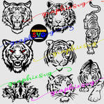 Tigers SVG, Tiger Bundle SVG, EPS, PNG. [all layered by color]