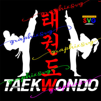 Taekwondo SVG, 태권도 SVG, Martial arts silhouette SVG. EPS, PNG [all layered file by color]