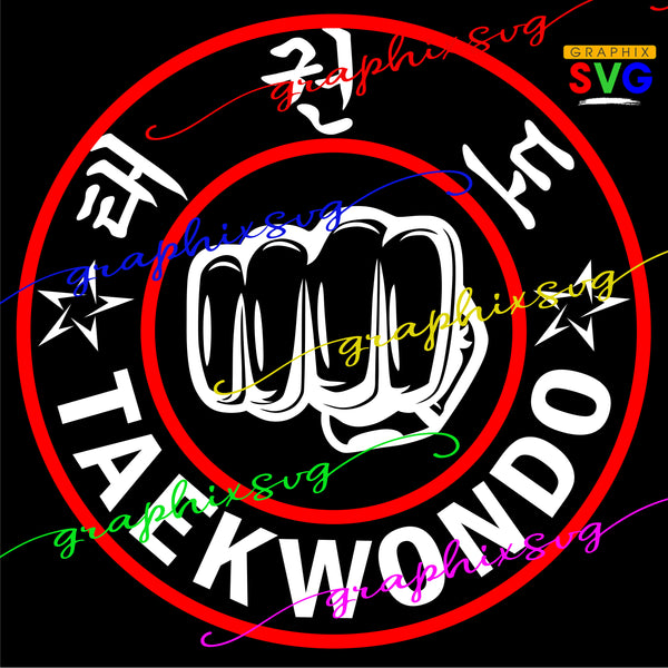 Taekwondo SVG, 태권도 SVG, Martial arts silhouette SVG. EPS, PNG [all layered file by color]