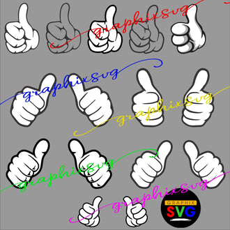 Thumbs Up SVG, Thumb SVG,  Hands EPS, PNG [all layered by color]