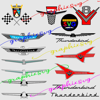 Thunderbird SVG, Thunderbird EPS, Thunderbird, Classic Car, Ford {Download layered vector file}