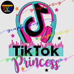 TikTok Birthday SVG, TikTok Princess EPS, TikTok Party PNG - { all layered file by color}