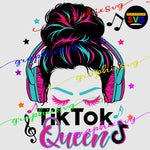 TikTok Birthday SVG, TikTok Queen EPS, TikTok Party PNG - { all layered file by color}