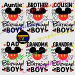 Birthday Boy Family, Birthday Squad, Micky Mouse Family Birthday Girl Svg, Eps, Png(all layered file)