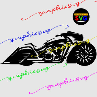 Bagger Bike SVG, EPS, PNG. Bagger Motocycle (all layered by color vector file)