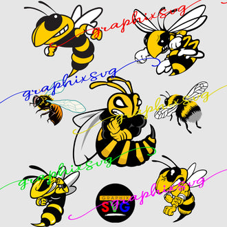 Hornet, Angry Bee, Bumble Bee SVG, Hornet, Angry Bee, Bumble Bee EPS, Hornet, Angry Bee, Bumble Bee PNG. [all layered file]