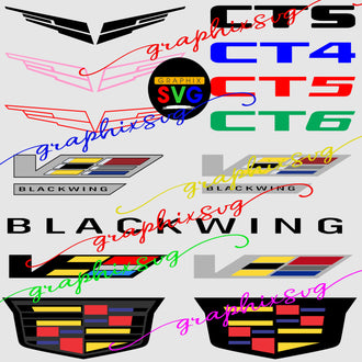 Cadillac, BlackWing Emblem SVG, EPS, PNG. CTS, CT4-V, CT5-V, CT6-V (All Layered file)