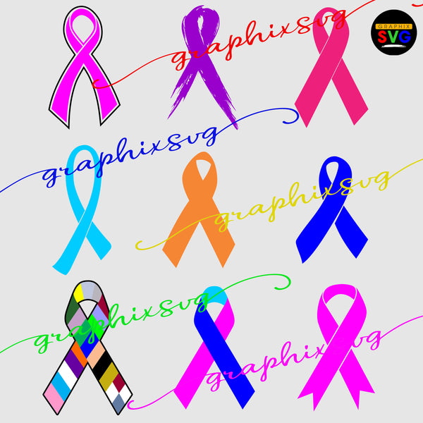 Cancer Ribbon SVG, Cancer Ribbon EPS, Cancer Ribbon PNG. [all layered file]