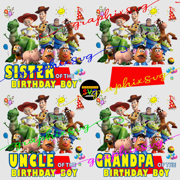 Toy Story Family Birthday PNG file,Toy Story Birthday Party Digital Download,Toy Story Of The Birthday Boy