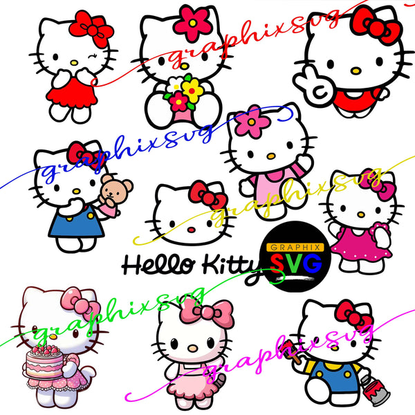 Cute Hello Kitty, Cartoon Cat, Kawaii Caracter PNG file