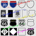 High Way Shield Sign SVG, EPS, PNG. (all layered by color vector file)