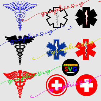 Medical, Medic, Star of Life EMS Paramedic, EMT, Alert SVG, eps, png [all layered by color]