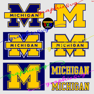 Michigan Wolverines Football SVG, EPS, PNG. (all layered by color vector file)