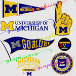 U OF M, Michigan Wolverines Football SVG, EPS, PNG. (all layered by color vector file)