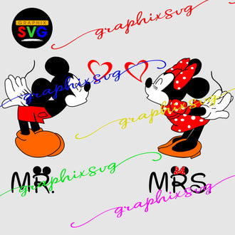 Disney Couple SVG, Disney Couple EPS, PNG.  [all layered by color download file]