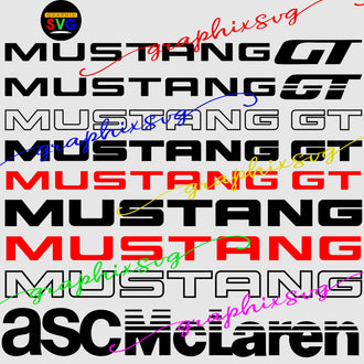 Ford Mustang SVG, Ford Mustang EPS. {layered vector file}