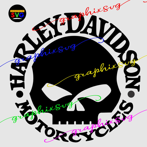 Harley Davidson Skull SVG, EPS, PNG. MOTOR CYCLE, Bike Rider. [all layered file]