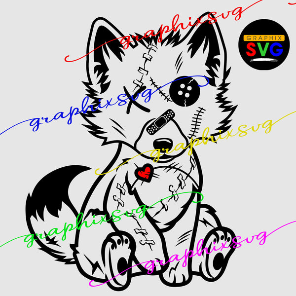 Wolf SVG, Wolf EPS, Wolf PNG. Vintage Raccoon [all layered by color file]