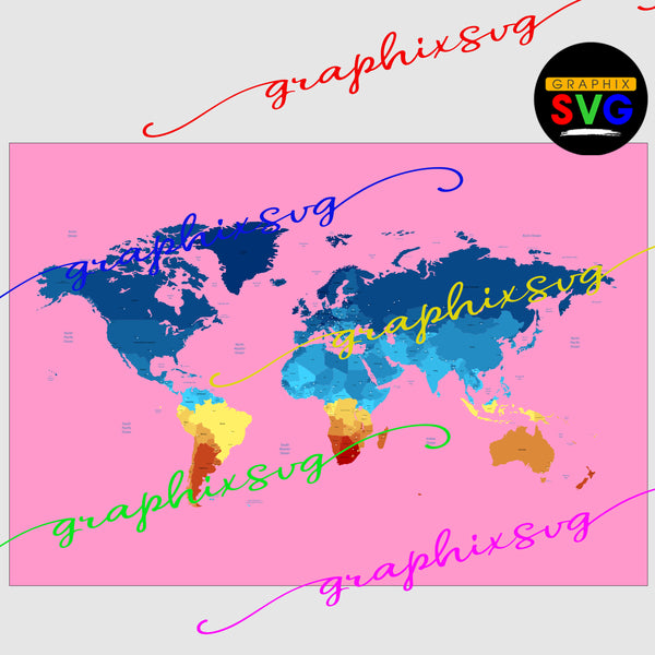 World Map SVG, World Map EPS, World Map PNG. all separated country, la ...